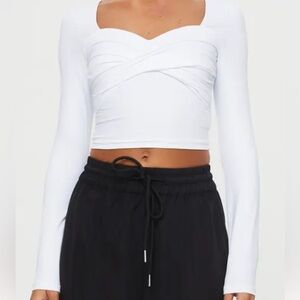 White Princess Polly cropped long sleeve